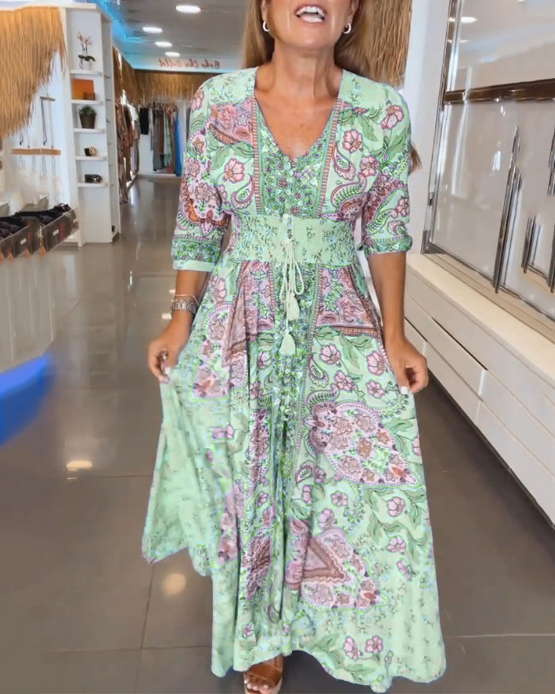 Louisa™ | Sukienka na wakacje z dekoltem w serek