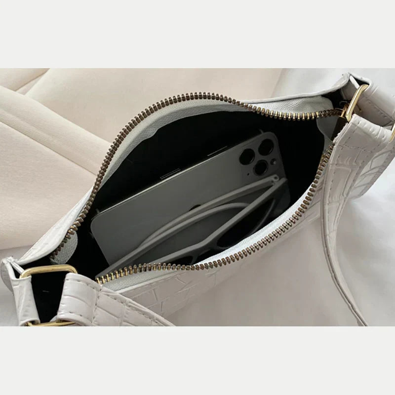 Tilly™ | Lśniąca torebka na ramię z aligatorowym wzorem