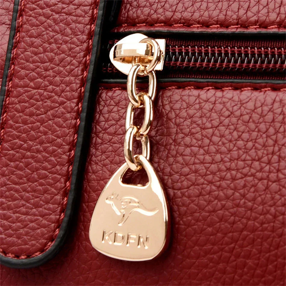 maria™ – Bordowa Torebka Ręczna z Podwójnymi Uchwytami