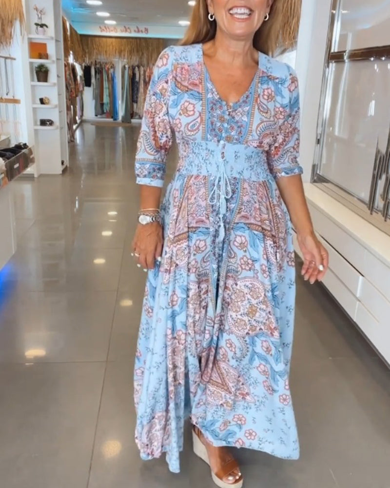 Louisa™ | Sukienka na wakacje z dekoltem w serek