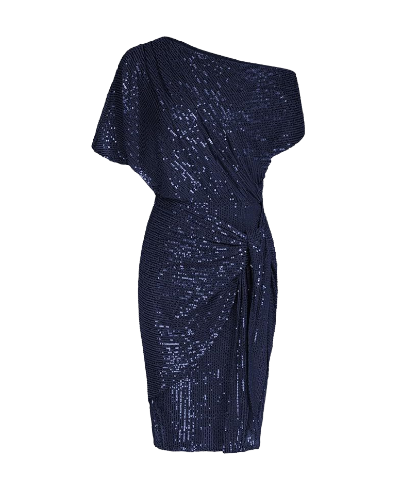 Klaudia | Sukienka na Jedno Ramię z Cekinami na Imprezę