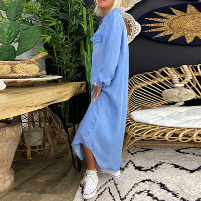 Lilla™ | Wygodna sukienka koszulowa z denimu