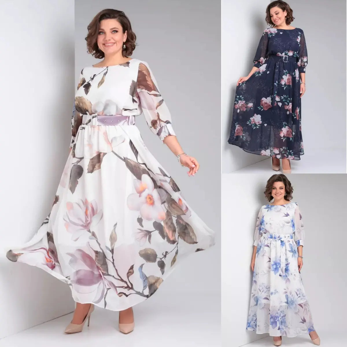 Marlena | Elegancka sukienka maxi w kwiaty