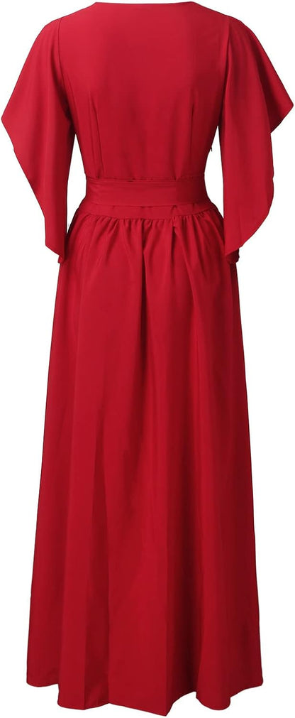 Daria | Damska sukienka z zawijanymi rękawami w motyle