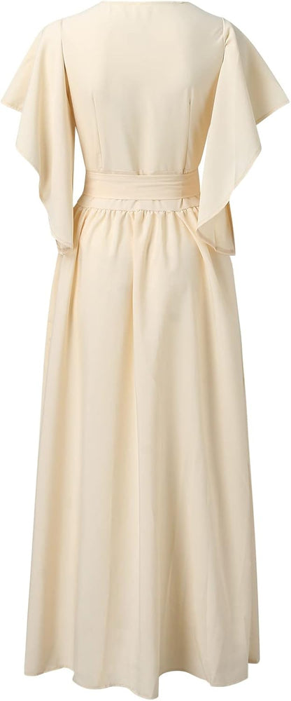 Daria | Damska sukienka z zawijanymi rękawami w motyle