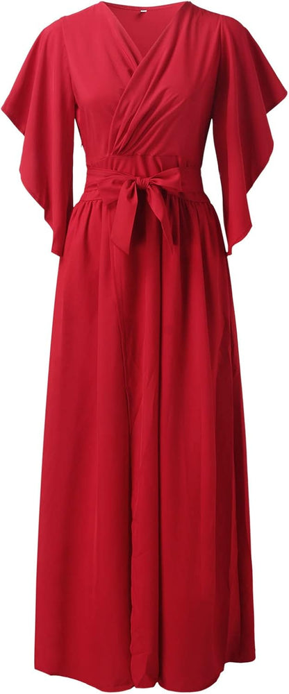 Daria | Damska sukienka z zawijanymi rękawami w motyle