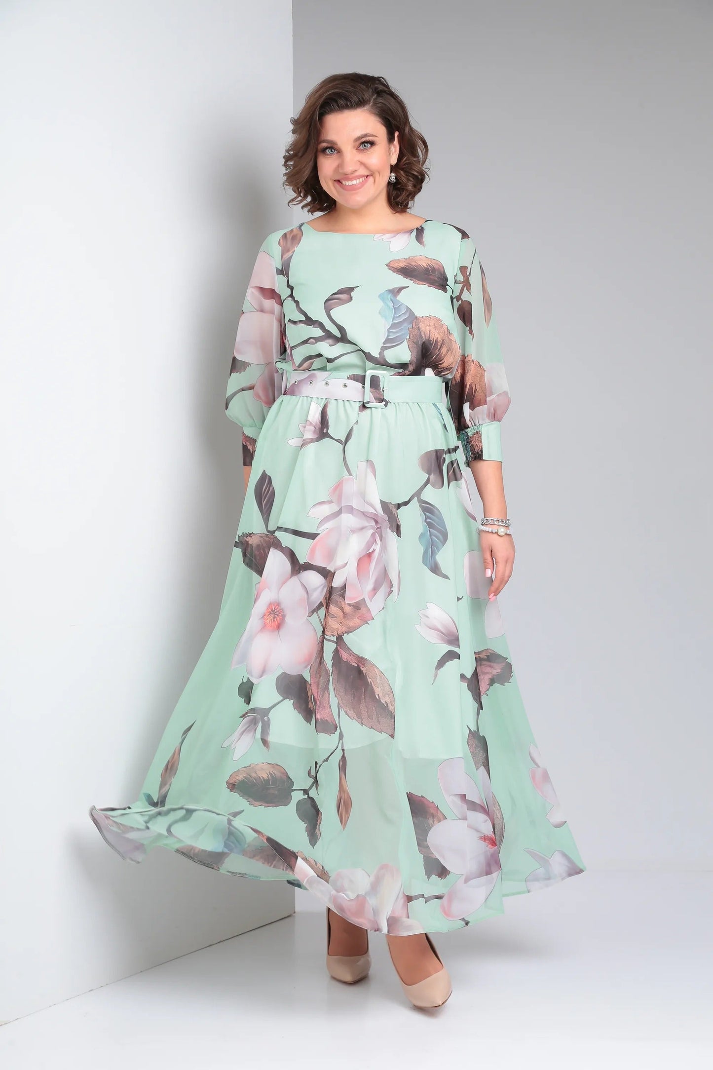 Marlena | Elegancka sukienka maxi w kwiaty