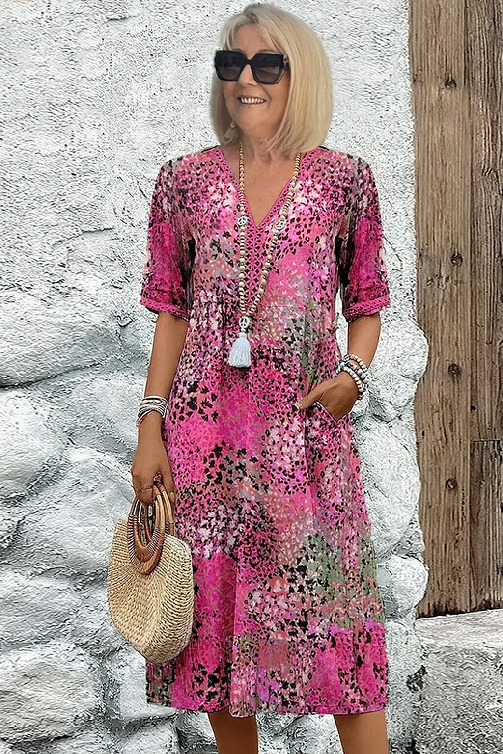 Celia | Boho Midi Sukienka – Prosty Styl na Beztroskie Dni