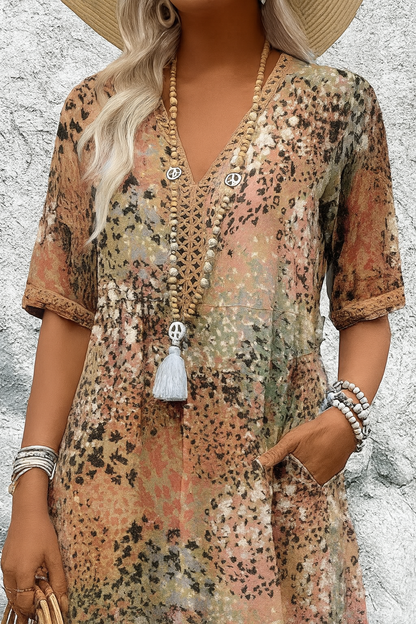 Celia | Boho Midi Sukienka – Prosty Styl na Beztroskie Dni