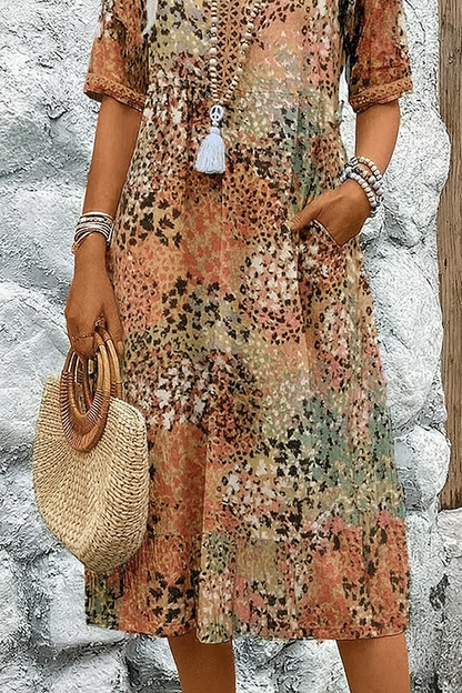 Celia | Boho Midi Sukienka – Prosty Styl na Beztroskie Dni