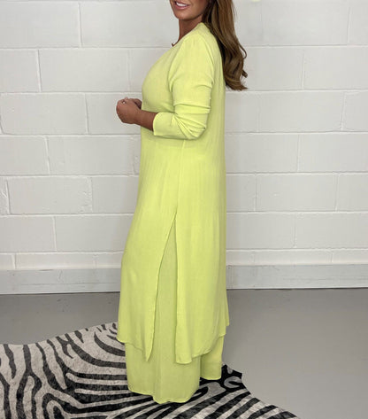 Carla™ | V-Wycięcie Rozcięcie Casual Dwuczęściowy Zestaw