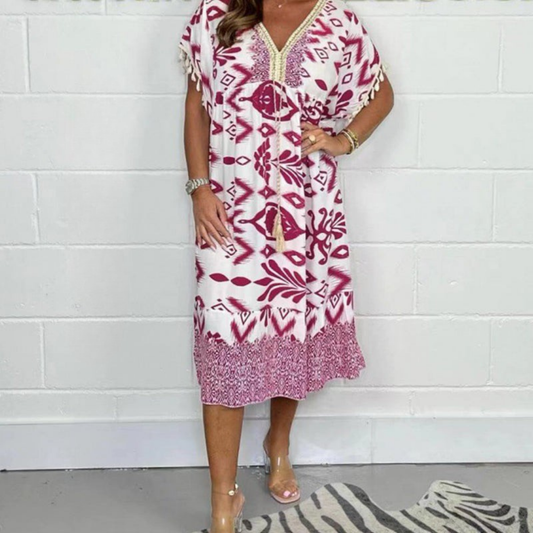 Nadia | Letnia sukienka z frędzlami