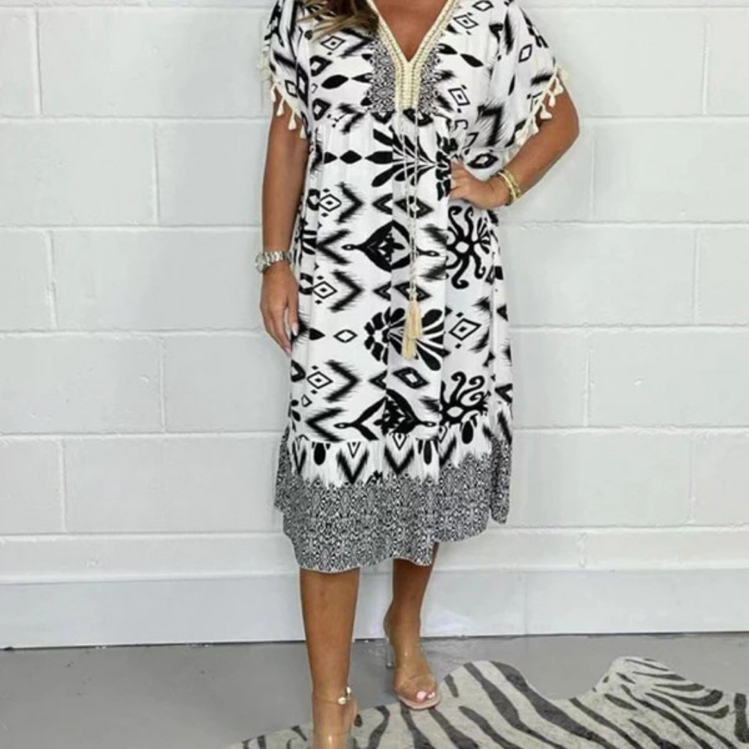 Nadia | Letnia sukienka z frędzlami