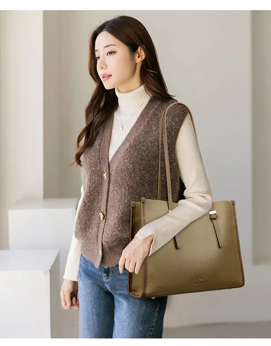 Elegancka torba na co dzień o skórzanym wyglądzie