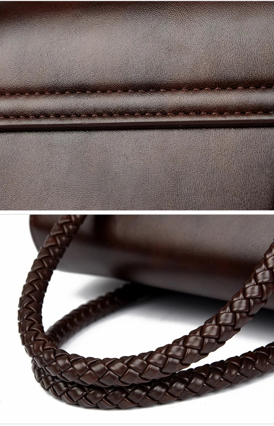 ronja™ – Klasyczna Torebka z Plecionym Uchwytem i Złotymi Akcentami