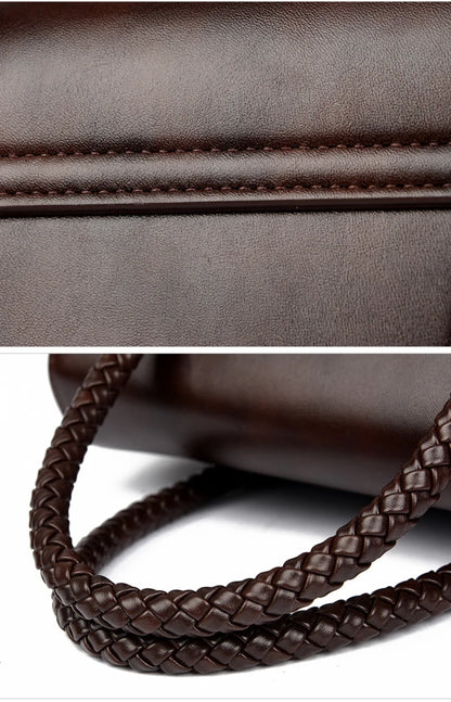 ronja™ – Klasyczna Torebka z Plecionym Uchwytem i Złotymi Akcentami