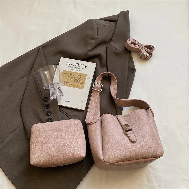 Iris™ – Nowoczesna torba typu bucket o skórzanym wyglądzie