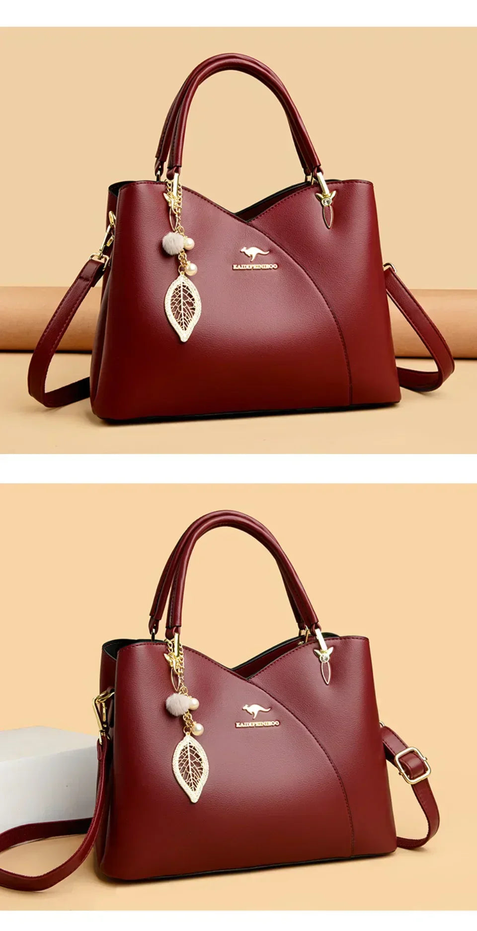 Elegancka czarna torebka na ramię z stylowymi zawieszkami