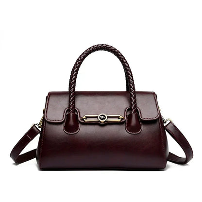 ronja™ – Klasyczna Torebka z Plecionym Uchwytem i Złotymi Akcentami