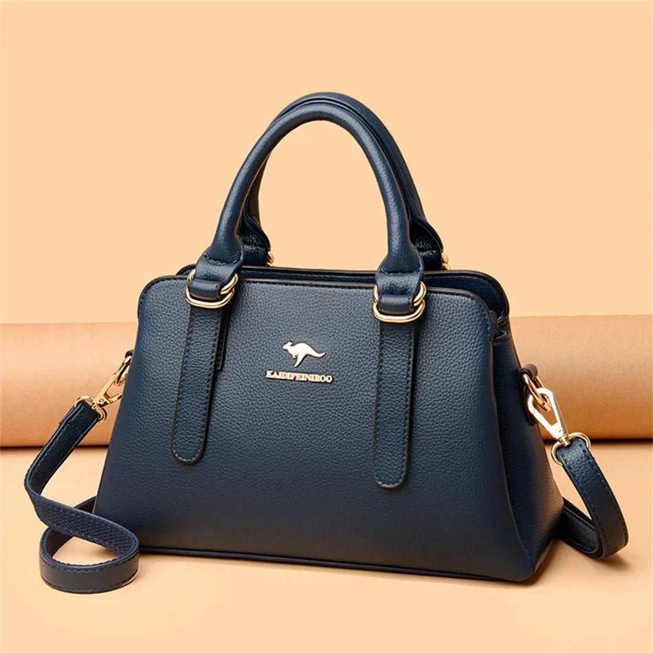 maria™ – Bordowa Torebka Ręczna z Podwójnymi Uchwytami