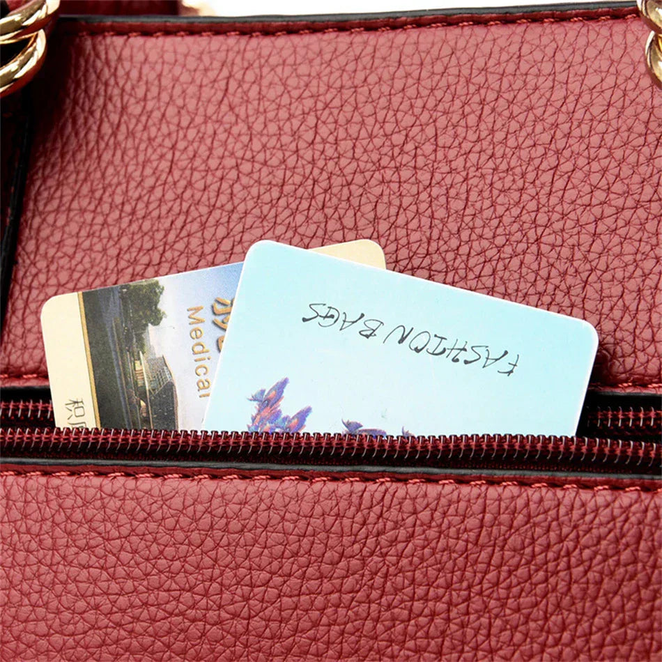 maria™ – Bordowa Torebka Ręczna z Podwójnymi Uchwytami