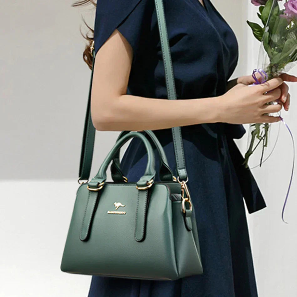 maria™ – Bordowa Torebka Ręczna z Podwójnymi Uchwytami