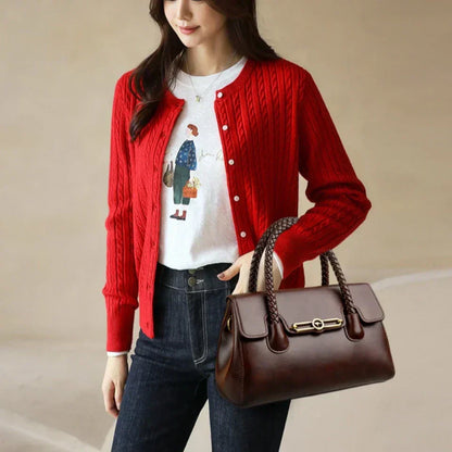 ronja™ – Klasyczna Torebka z Plecionym Uchwytem i Złotymi Akcentami