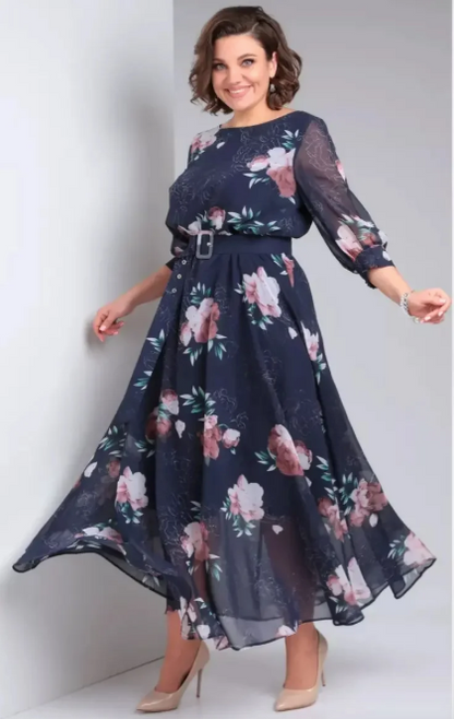 Marlena | Elegancka sukienka maxi w kwiaty
