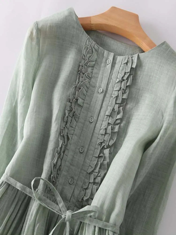 Laureen | Elegancka sukienka lniana