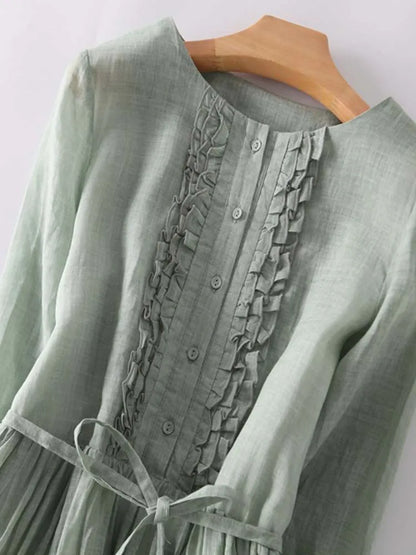 Laureen | Elegancka Sukienka Lnianą