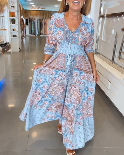 Louisa™ | Sukienka na wakacje z dekoltem w serek